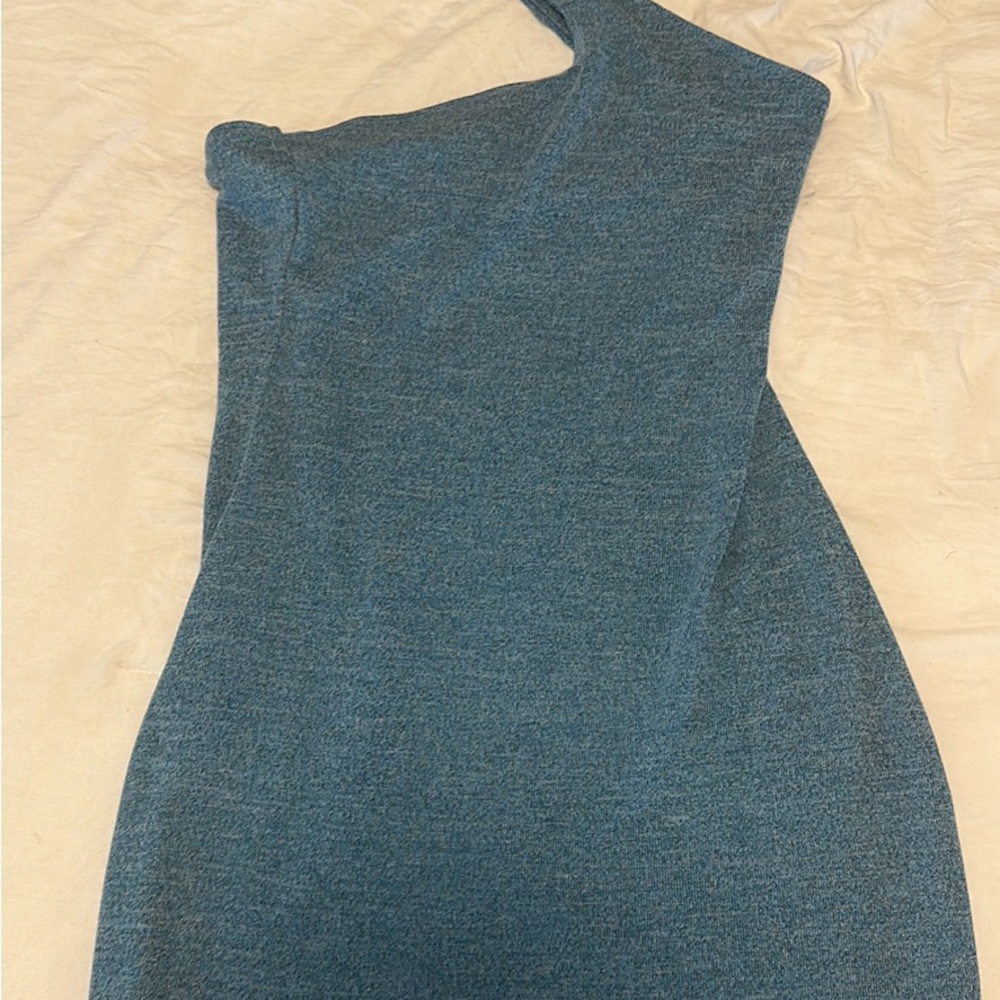 Blue One-Shoulder Short Dress